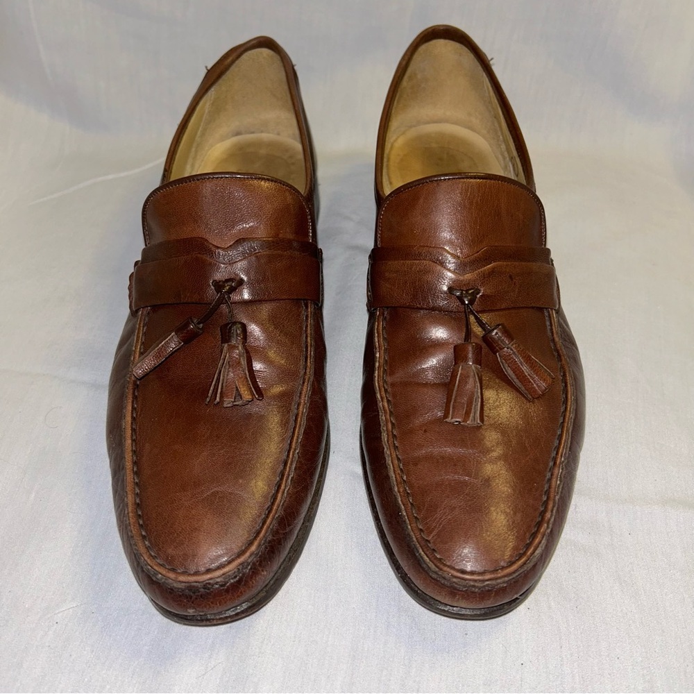 Bally Brown Italian Leather Loafers with Tassels Size 9.5M Great Condition - Picture 4 of 11